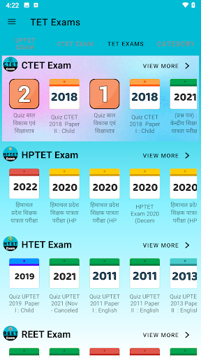Android application TEST TET Exam➤ CTET, UPTET etc screenshort