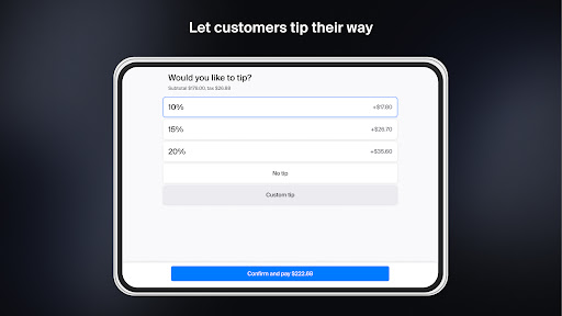 Screenshot of Customer View