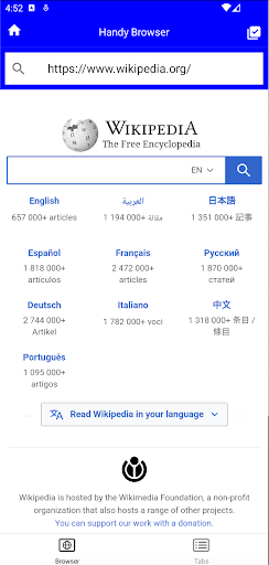 Handy Browser Screen 3