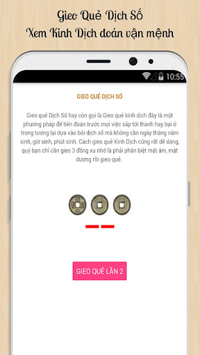 Android application Gieo Quẻ Dịch Số screenshort