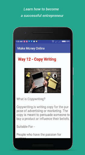 Ways to Make Money Online Pass Screen 2