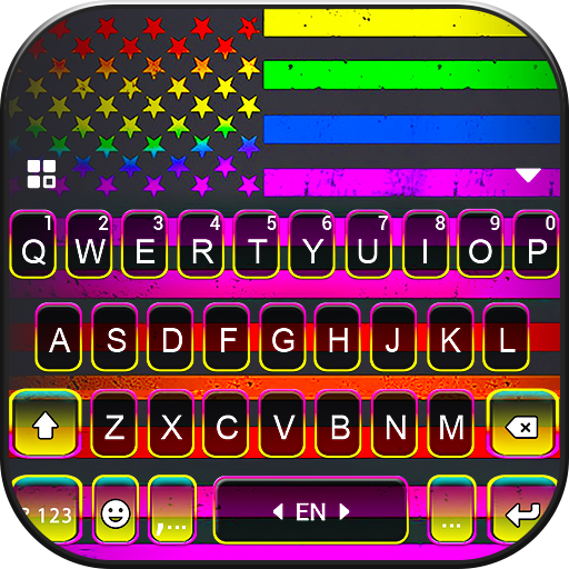 Neon Pride Flag Keyboard Theme  Icon