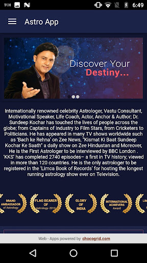 Android application Astro App by Sundeep Kochar screenshort