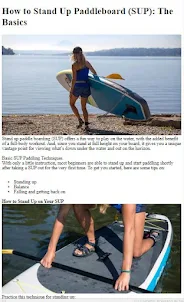 Paddle Boarding Techniques Tip