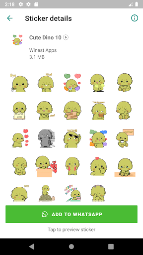 Animated Cute Dino Stickers for WAStickerApps