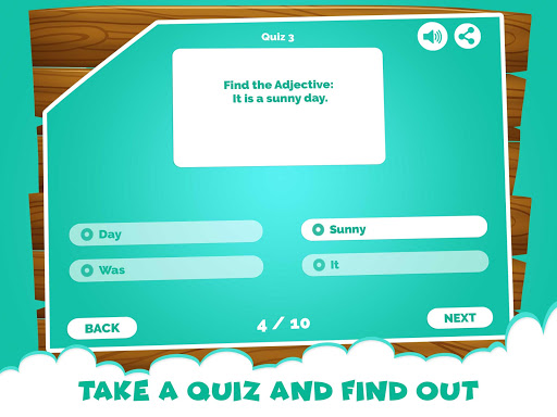 Android application Adjectives Quiz Kids Games screenshort