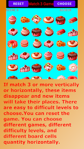 Match Three Cakes Game