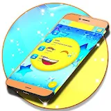 Blue Emoji 2017 SMS Theme icon