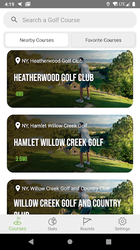 nRange Golf GPS Screen 2