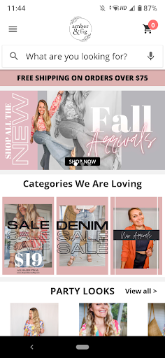 Android application Shop Amber and Fig screenshort