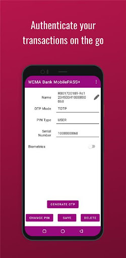 Android application WEMA Bank MobilePASS+ screenshort