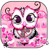 Cartoon Owl Pink Keyboard Theme icon