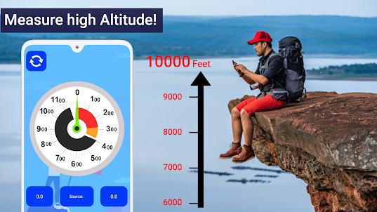 高度計アプリ：高度を見つける