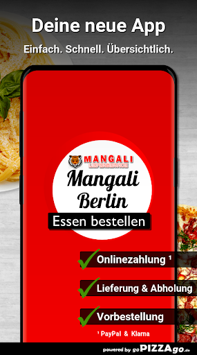 Android application Pizzeria Mangali Berlin screenshort