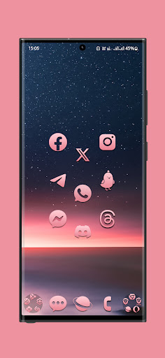 Screenshot of Crisp Pink Icon Pack