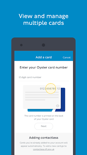 Screenshot of TfL Oyster and contactless