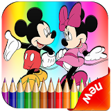 Color book Mickey Mouse icon