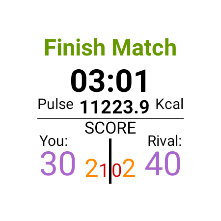 Tennis Health for Watch Screen 3