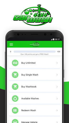 Android application Car Wash 8:28 screenshort