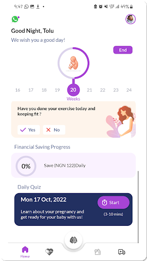 MyBelle Pregnancy App Screen 2