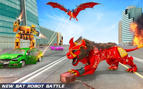 Lion Robot Car Game Apk 2021 – Flying Bat Robot Games App mod for Android 2