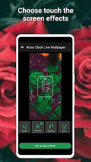 Rose Clock Live Wallpaper