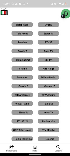 Android application TV Italia in diretta screenshort
