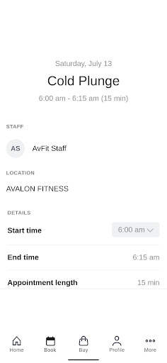 AVALON FITNESS Screen 3