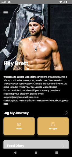Android application Jungle Made Fitness screenshort