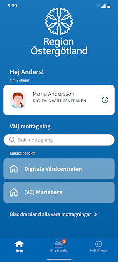 Android application Din Vård Region Östergötland screenshort