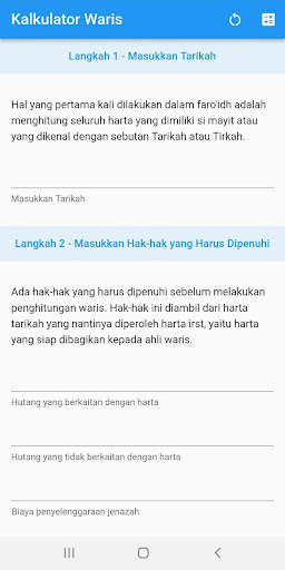 Android application Kalkulator Harta Waris screenshort