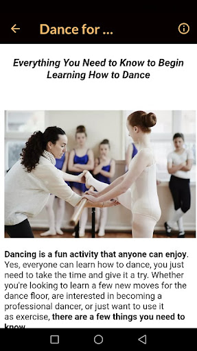 Learning ballet dance