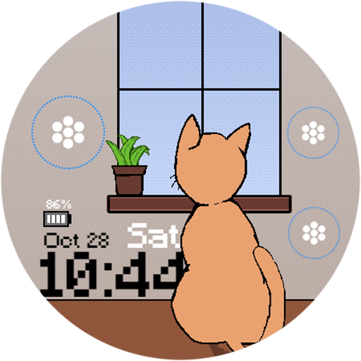 OniOn watchface cat pixel logo