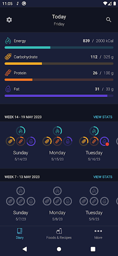 Android application Food Diary screenshort