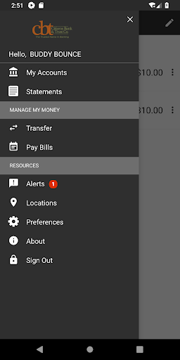 CBT Mobile Bank Screen 2