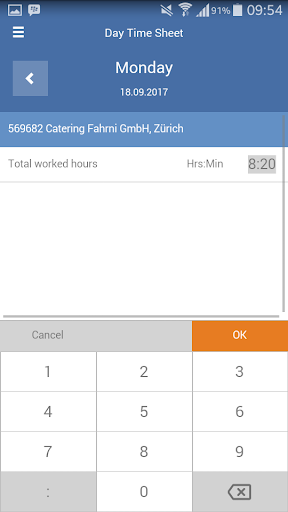Android application Manpower WebTime screenshort