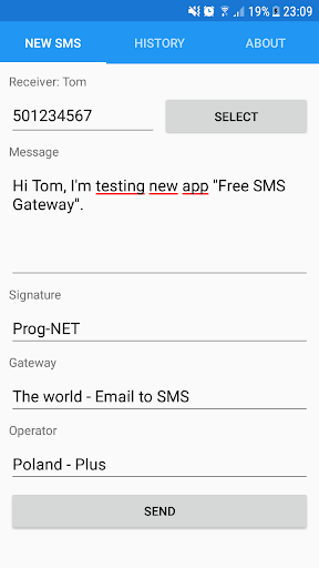 Free SMS Gateway Screen 2