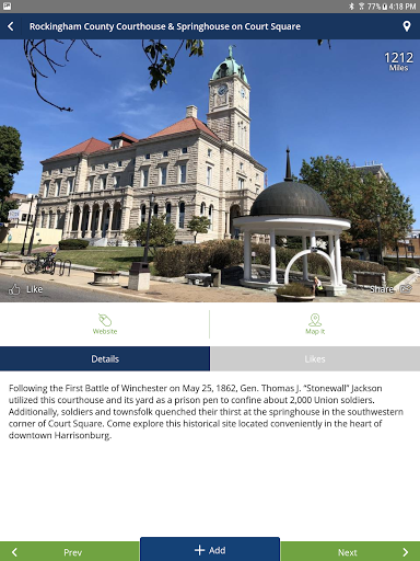 Screenshot of Visit Harrisonburg VA!