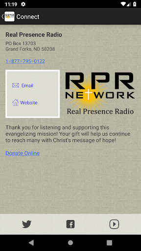 Real Presence Radio Screen 2