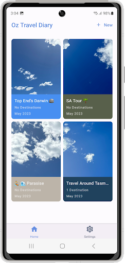 Oz Travel Diary Screen 2
