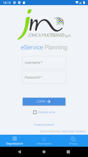 Android application eServicePlanning screenshort