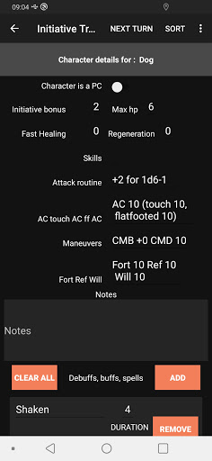Initiative Tracker - Dark Screen 3