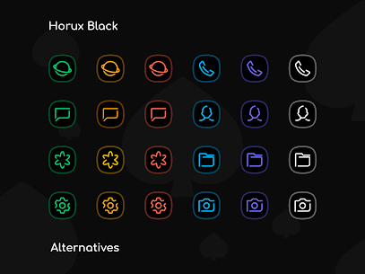 Horux 黑色图标包 APK（修补/完整）4