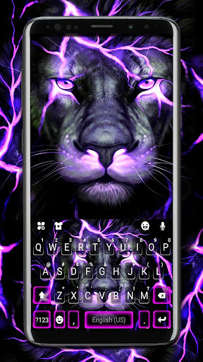 Android application Lightning Neon Lion Keyboard T screenshort