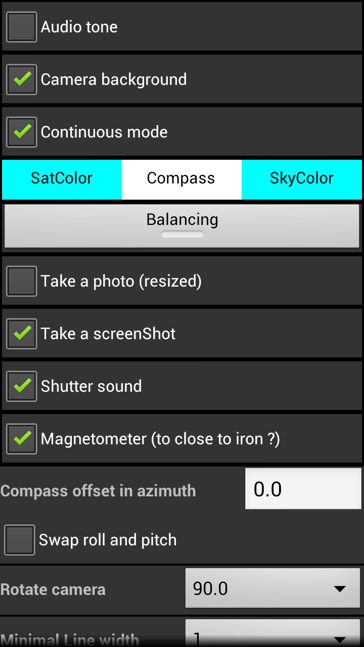 Android application Satellite Director screenshort
