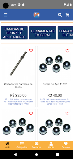 Android application Massari Peças e Ferramentas screenshort