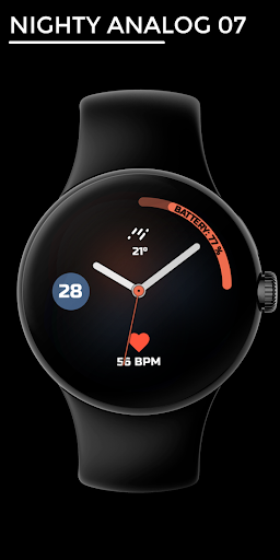 Android application Nighty Analog 07 - watch face screenshort