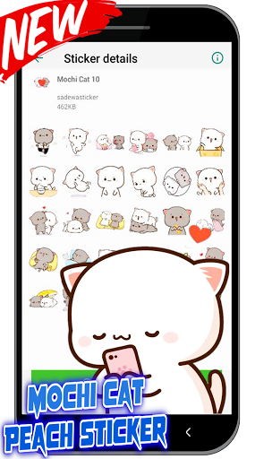 Mochi Cat Peach Sticker for WAStickerApps
