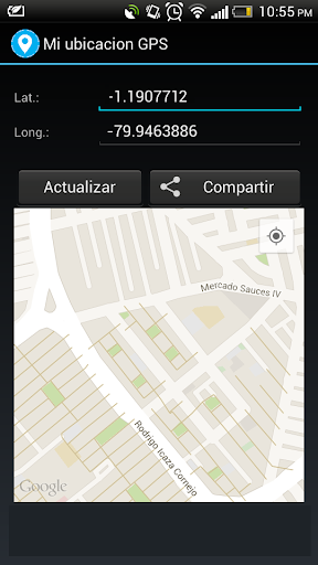 Android application Mi ubicacion GPS screenshort