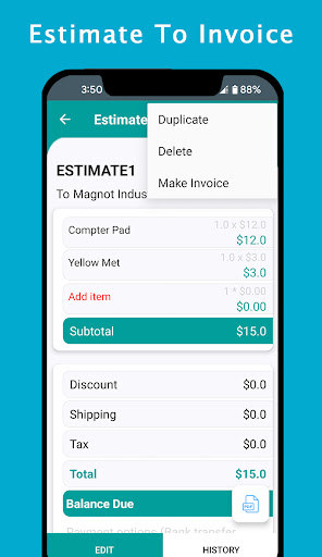 OnTheGo - Invoice Maker Screen 3